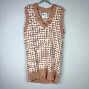 Abercrombie & Fitch Women’s Houndstooth Sweater Vest Dress Knit Cozy Size M